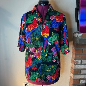 Tropical Print Rayon Button down shirt